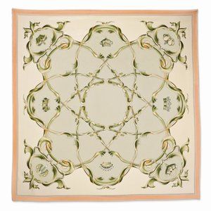 Kennedy Taupe Crown Handmade Silk 35in Fashion Scarf